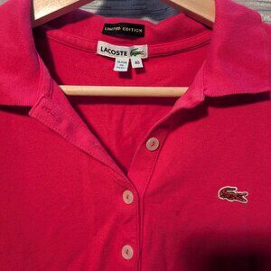 Lacoste limited edition woman's hot pink polo